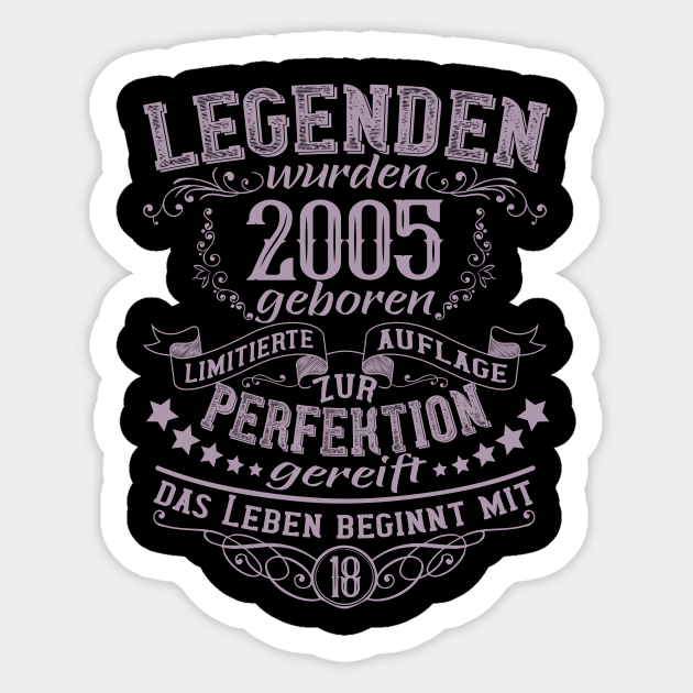 Legenden wurden 2005 geboren 18. Geburtstag Sprüche Geschenk